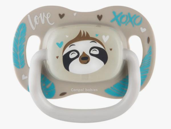 Schnuller Pinguin, türkis-grau